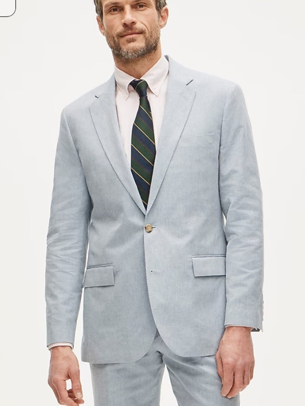 J crew cloud blue Ludlow Slimfit jacket Baird McNutt Irish cotton-linen blend